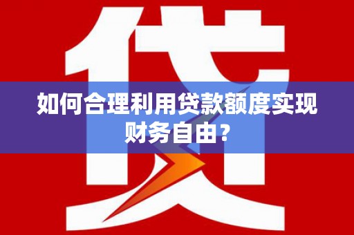 文圣如何合理利用贷款额度实现财务自由？