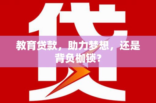 丰满教育贷款，助力梦想，还是背负枷锁？