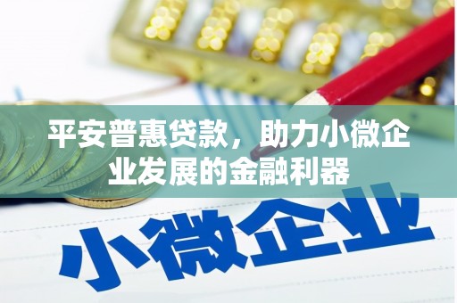 平度平安普惠贷款，助力小微企业发展的金融利器