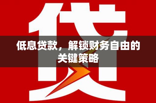 隆子低息贷款，解锁财务自由的关键策略