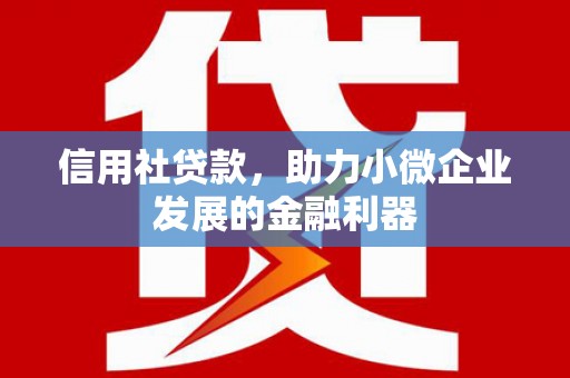 威宁信用社贷款，助力小微企业发展的金融利器