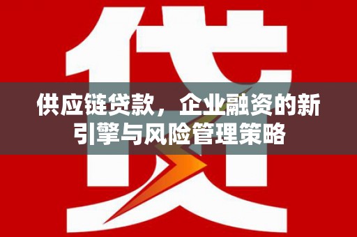 雁峰供应链贷款，企业融资的新引擎与风险管理策略