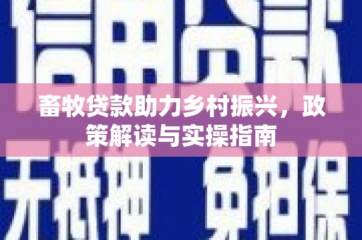 海原畜牧贷款助力乡村振兴，政策解读与实操指南