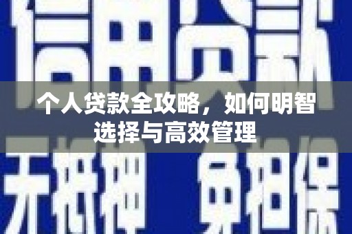 六枝个人贷款全攻略，如何明智选择与高效管理